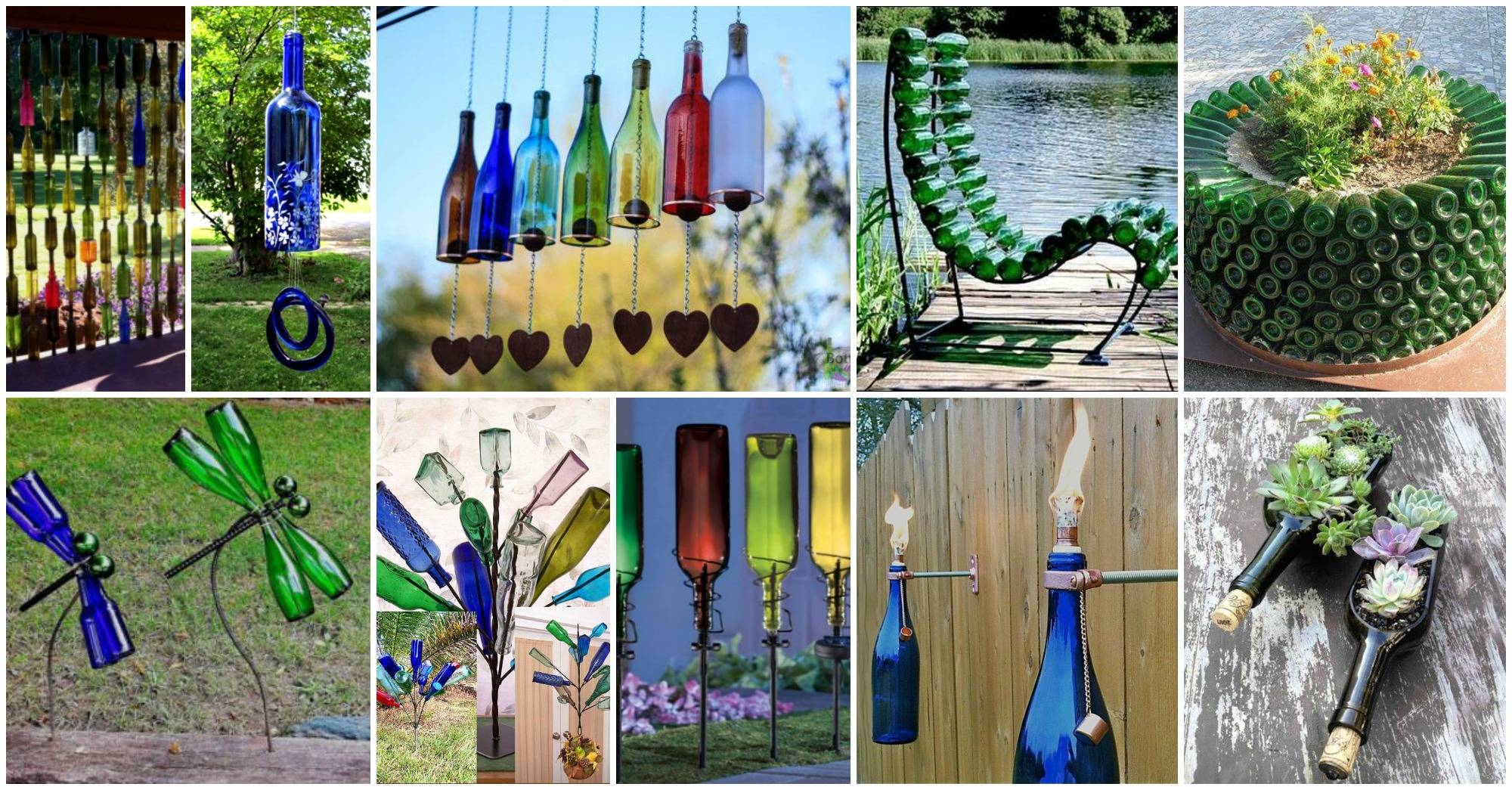 10 идей, что можно сделать из пластиковых и стеклянных пивных бутылок на даче