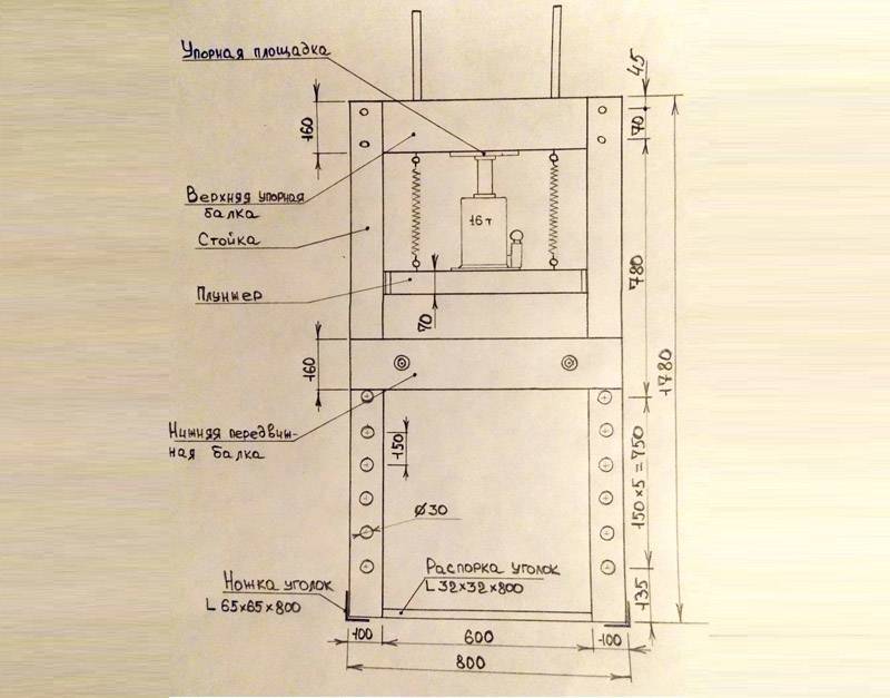 Пресс для подшипников из домкрата своими руками чертежи