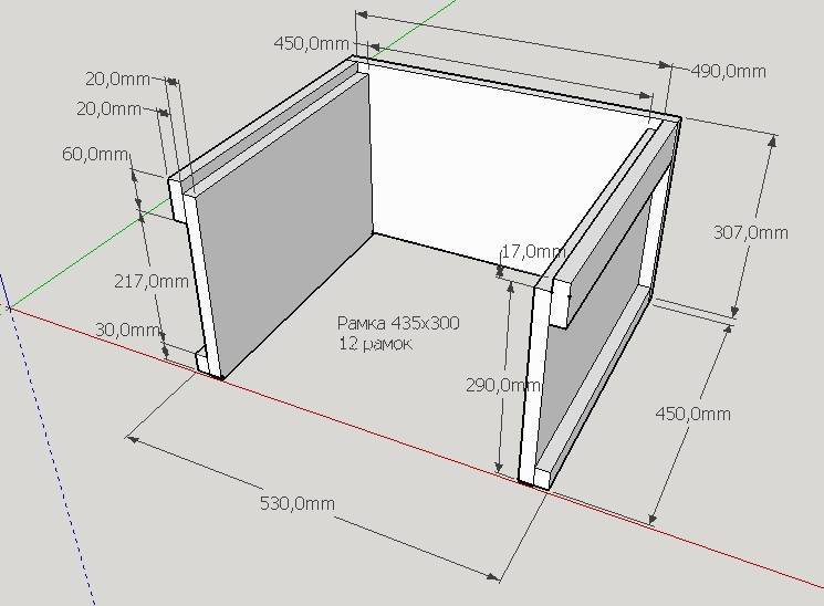 Размеры 12 рамочного улья дадан чертежи и размеры