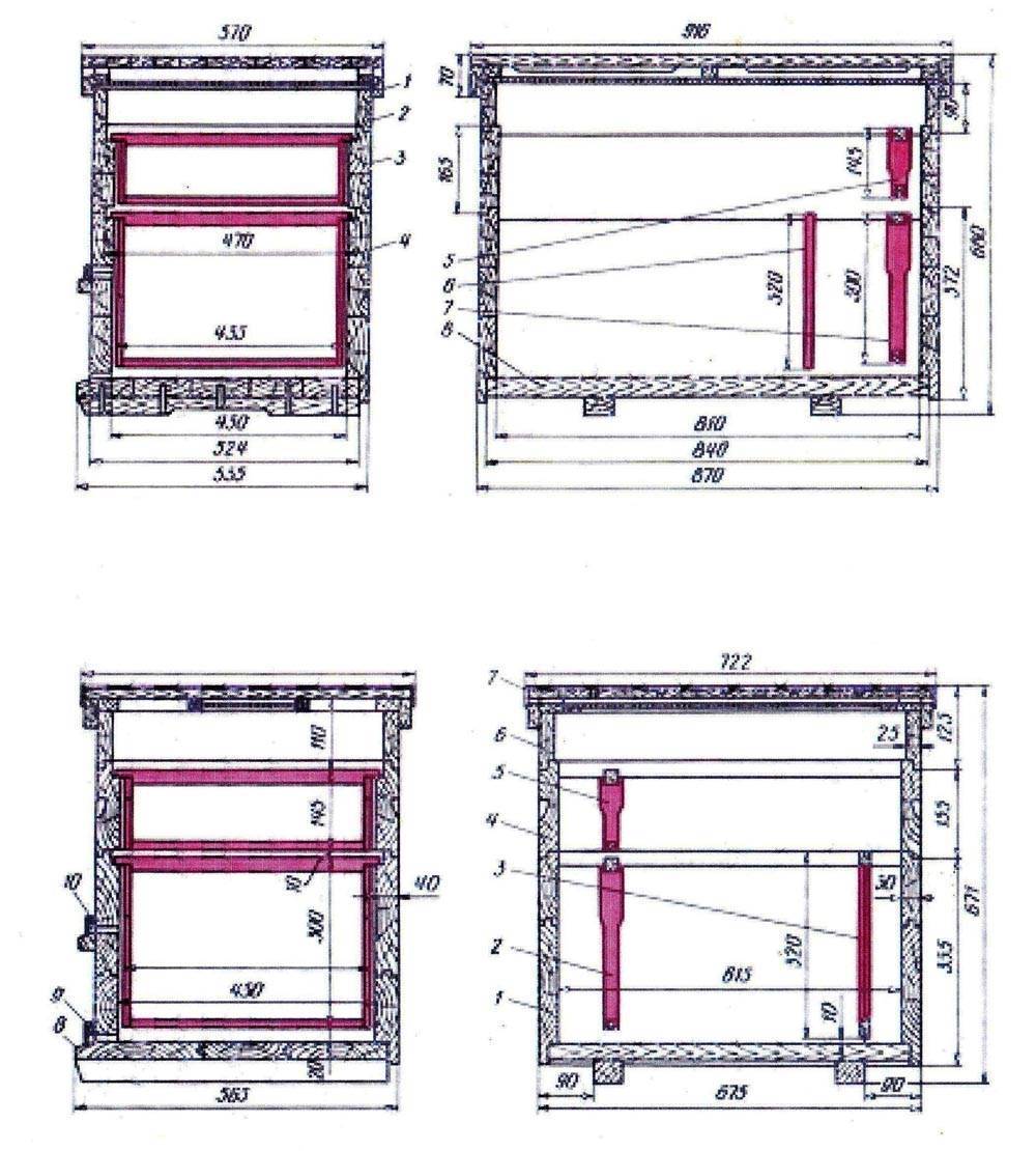 Чертеж улья дадан
