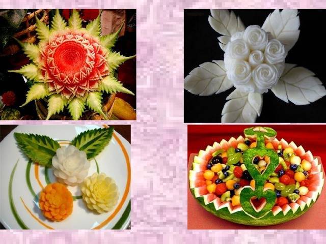 Food carving: шедевры из овощей и фруктов. обзор скульптур, вырезанных из еды
