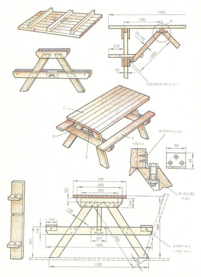 Деревянный уличный стол для дачи: как сделать из дерева на улице своими руками, дачный из досок самому, чертежи