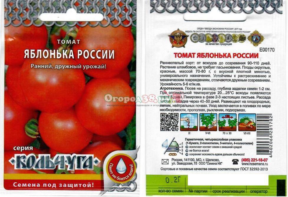 Характеристика томатов сорта «яблонька россии»