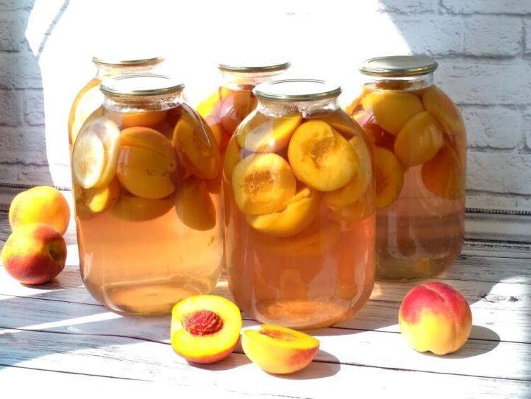 Компот из персиков на зиму: топ 10 простых рецептов на 1-3 литровую банку с фото