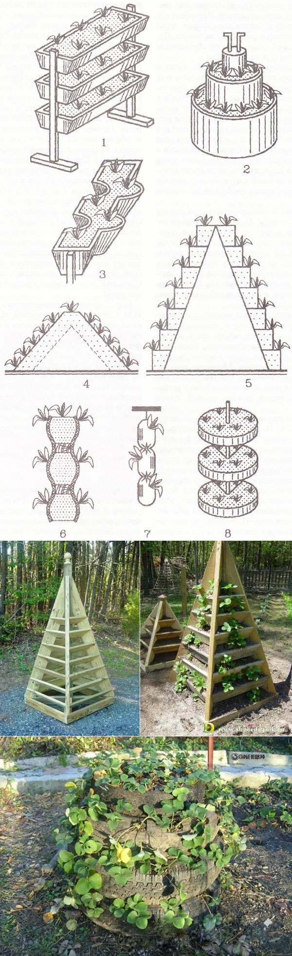 Пирамида для клубники своими руками (чертежи, материалы, раскрой)