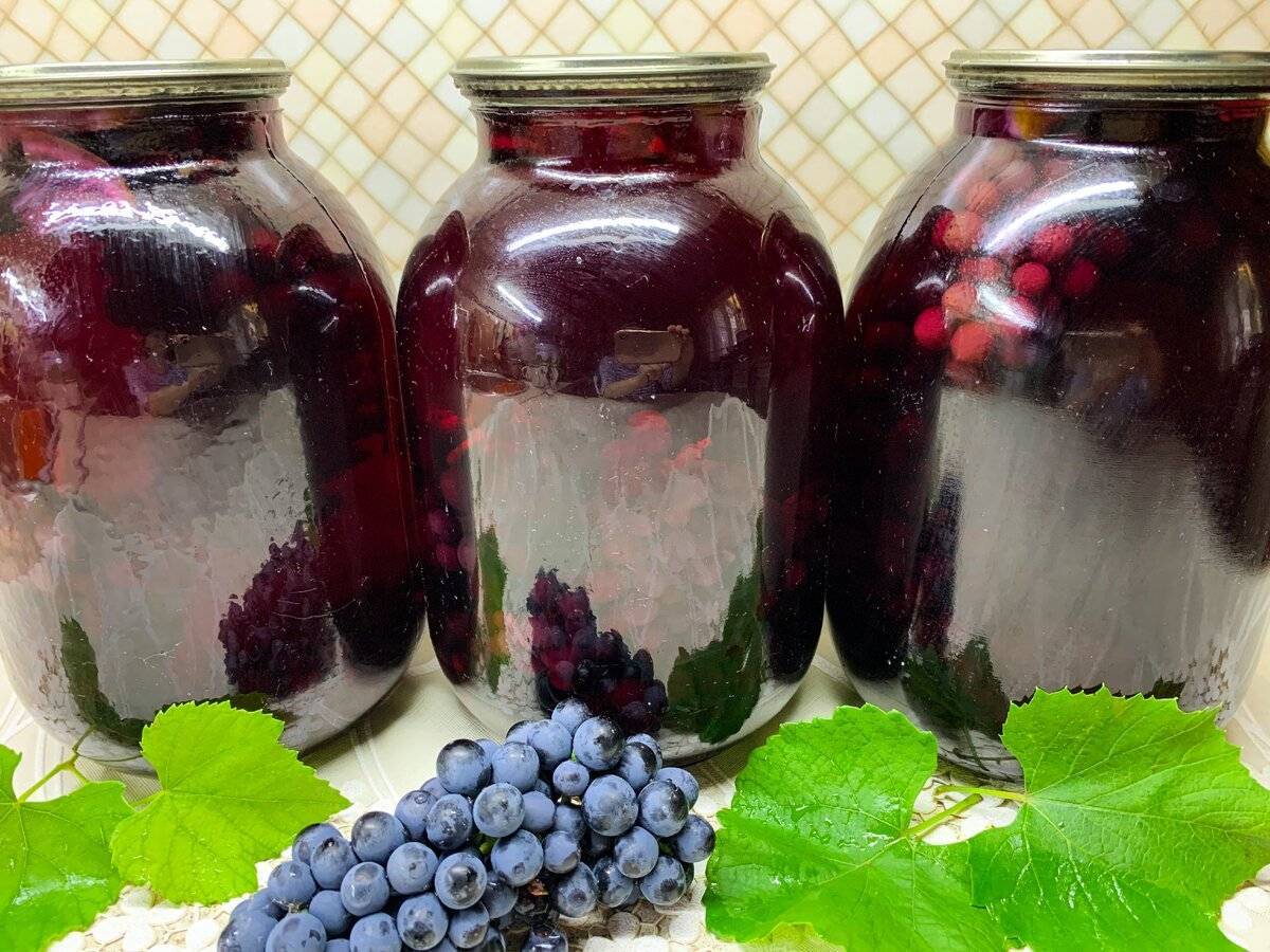 Виноградный компот - 5 пошаговых рецептов с фото