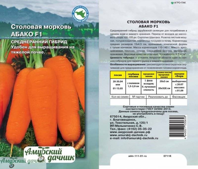 Морковь абако: подробная характеристика и описание раннего сорта, каковы его плюсы и минусы, где в россии его сажают, а также как выращивать в разных регионах