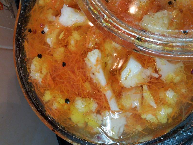 Цветная капуста по-корейски - пошаговые рецепты приготовления маринада и салата с фото