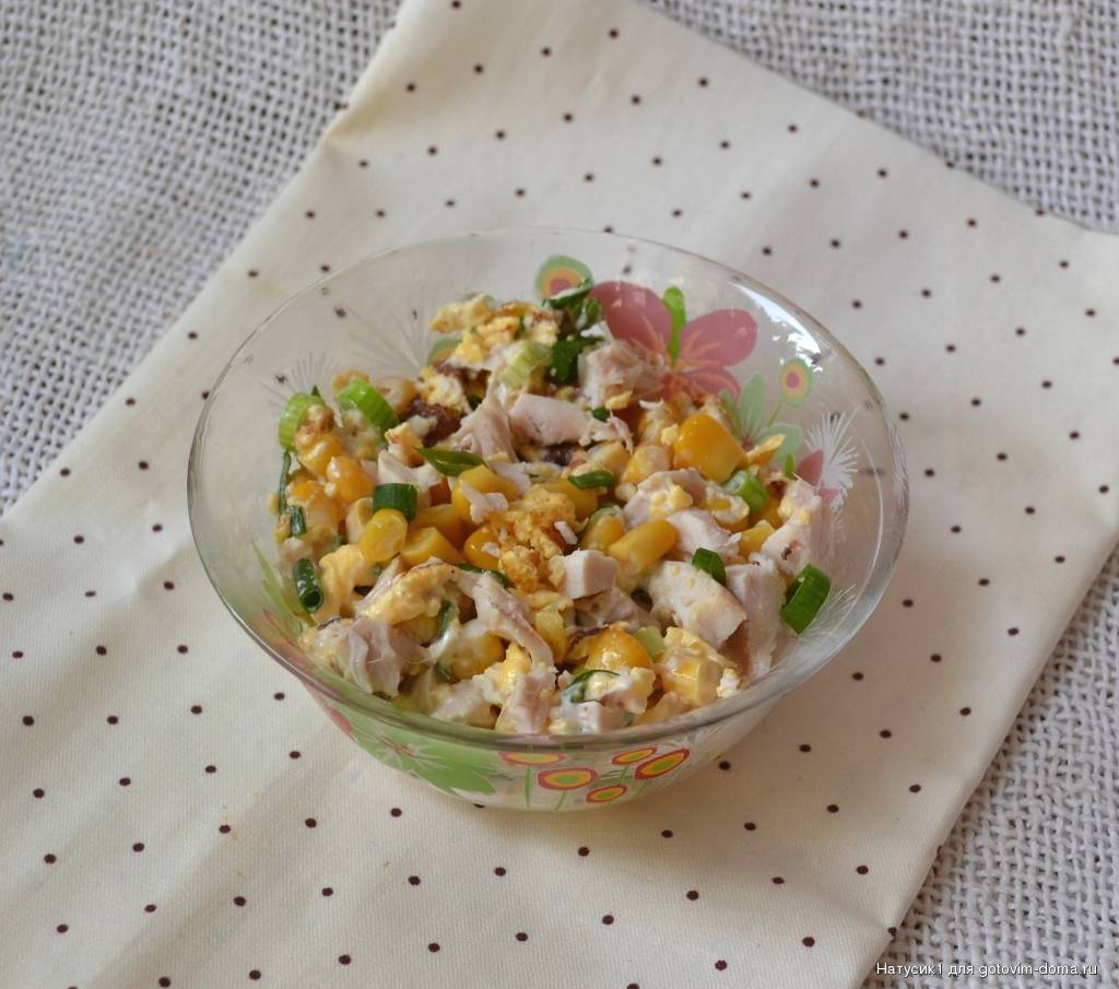 Салат с блинчиками из яиц и колбасы (ветчины), рецепт с фото
