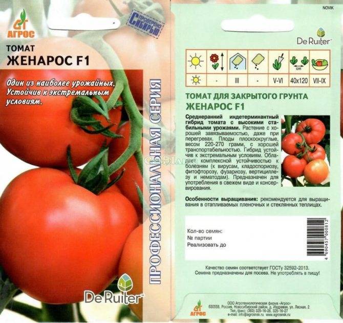 Описание сорта томата Женарос, отзывы и выращивание