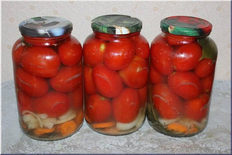 Маринованные помидоры на зиму ну очень вкусные - на 1 и 3 литра