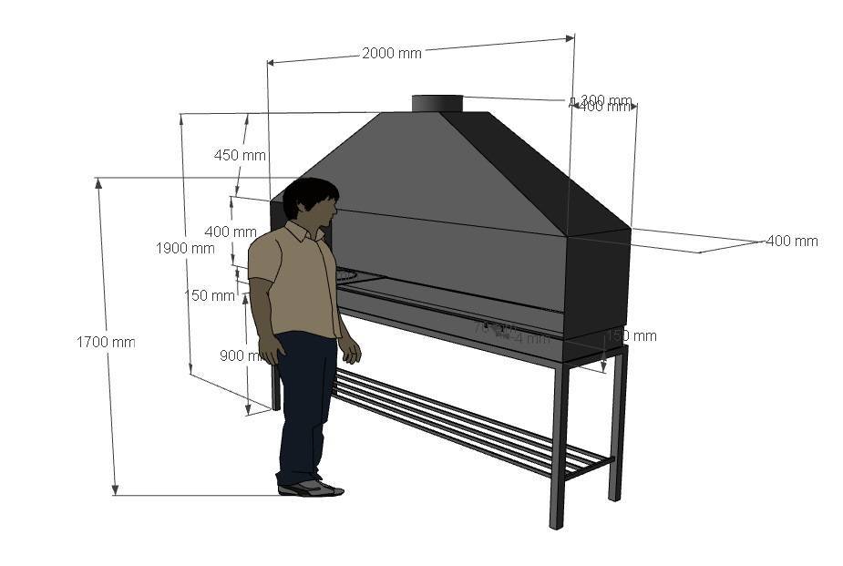 Чертеж стационарного мангала