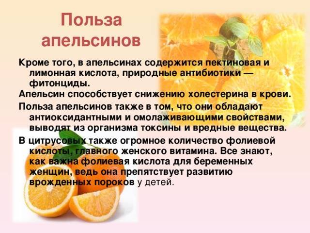 Апельсин польза и вред для здоровья организма женщины, мужчины