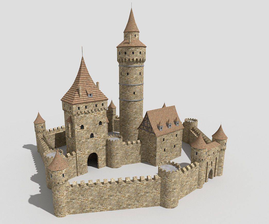 Макет модель моделирование конструирование папье-маше средневековый замок акварель бумага газетная картон клей коробки