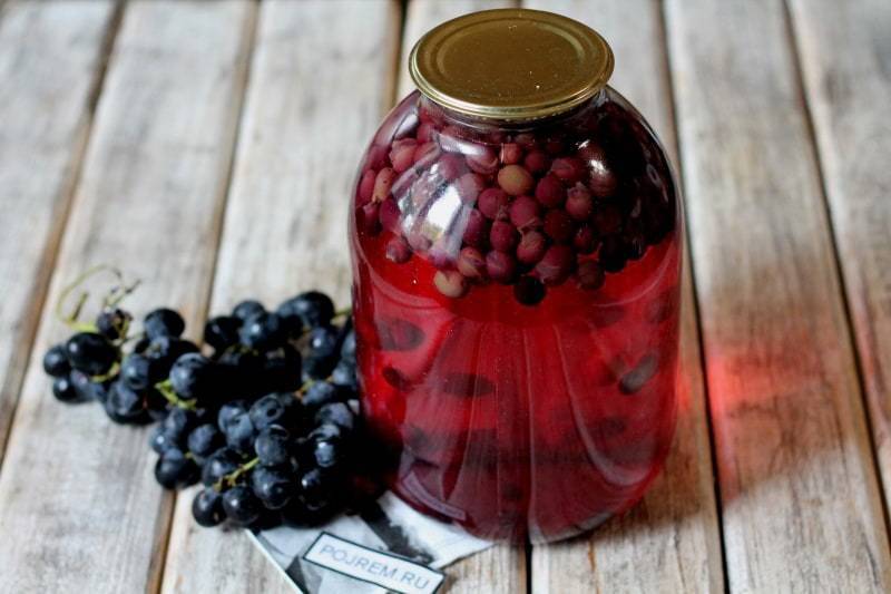 Рецепт компота из винограда на зиму